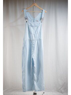 100% Linen Real Comfort Vintage Overalls in Light Baby Blue